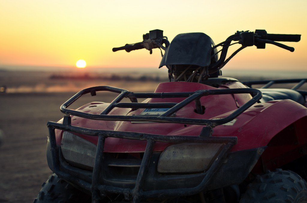 ATV with sunset background